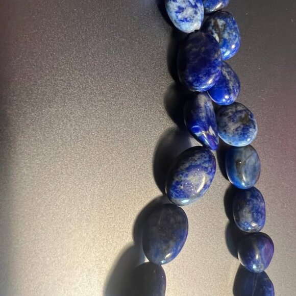Beautiful lapis lazuli necklace with silver clasp - Picture 4 of 4